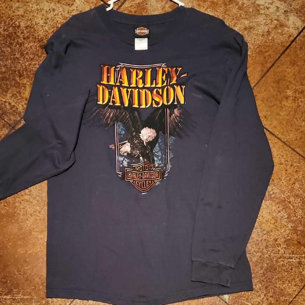 Harley-Davidson Black and Orange Long Sleeve Tee